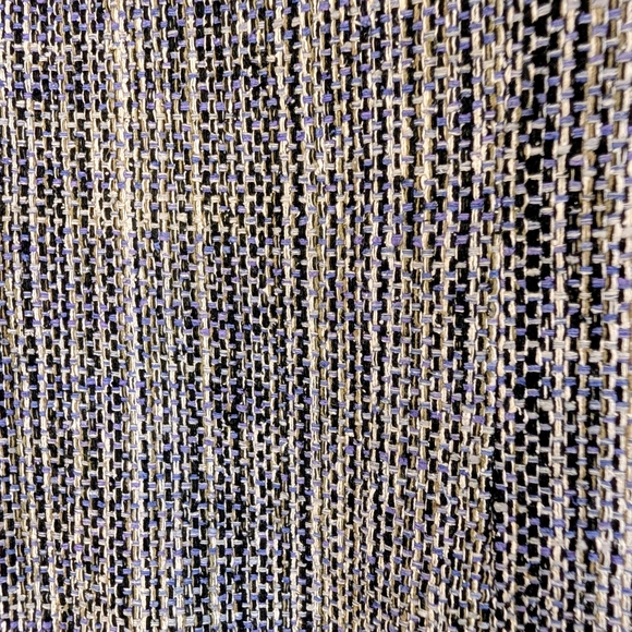 VTG 90s Silk Women Black and Indigo Blue Textured Blazer Luxury Academia Career - Picture 7 of 12